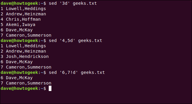 Ways to use sed command