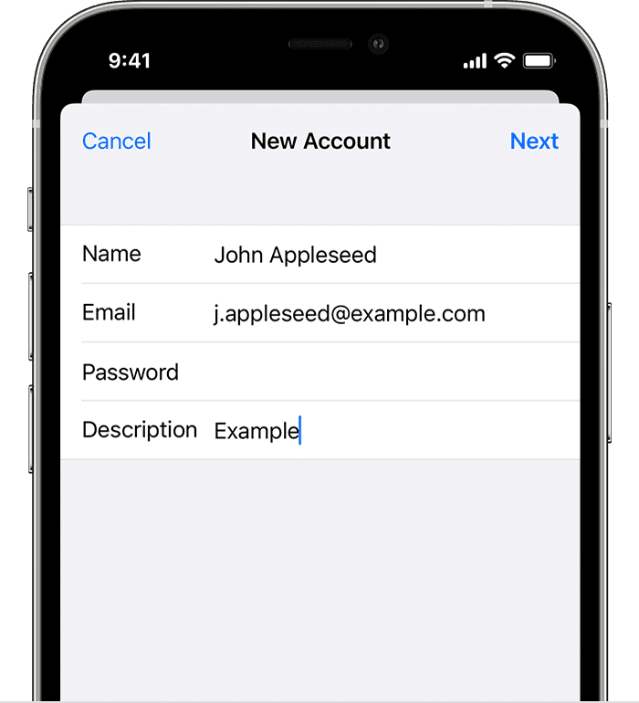 How to set up your email account manually:- Iphone