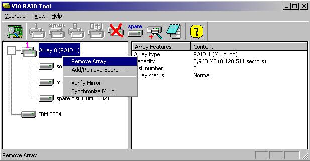 How to create/remove the disk from the array